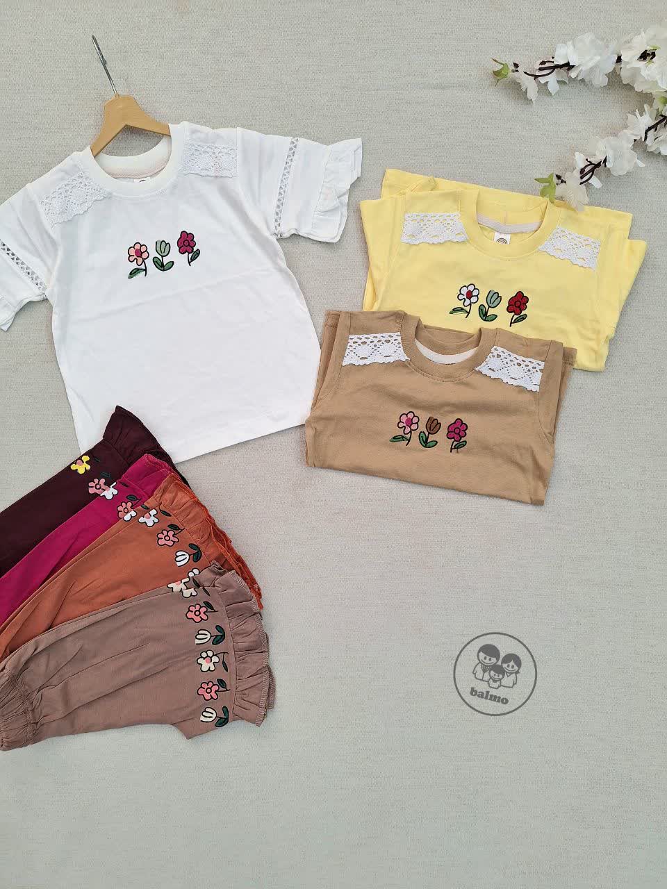 تیشرت شلوارک گلها