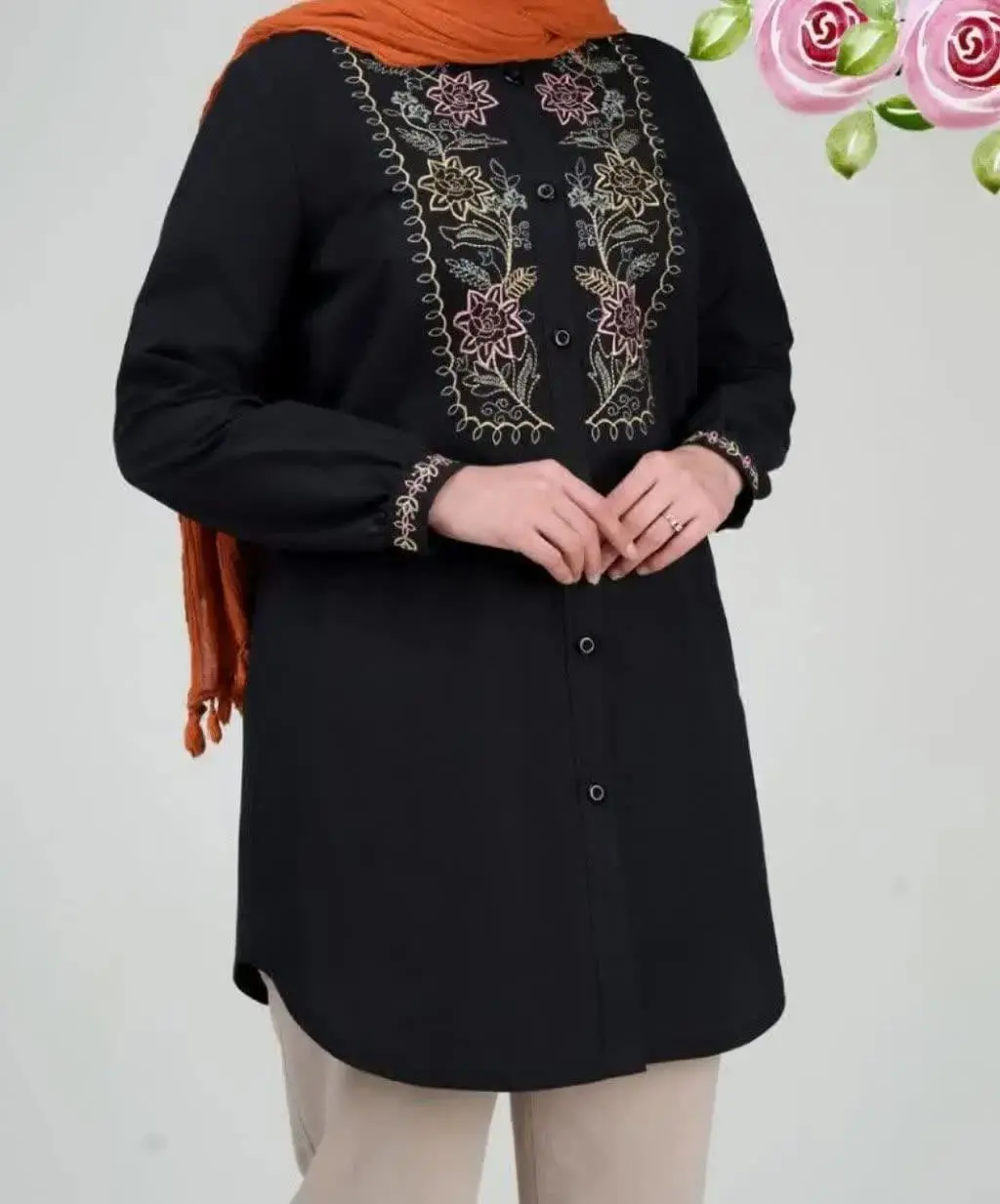 شومیز مانتویی طرح شادان(فروش ویژه-زده دار)