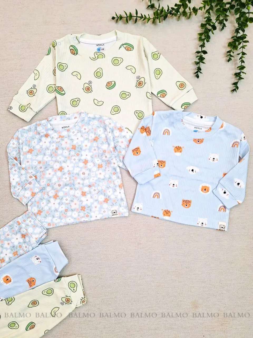 ست سه تکه نوزادی طرح نی نی ماه