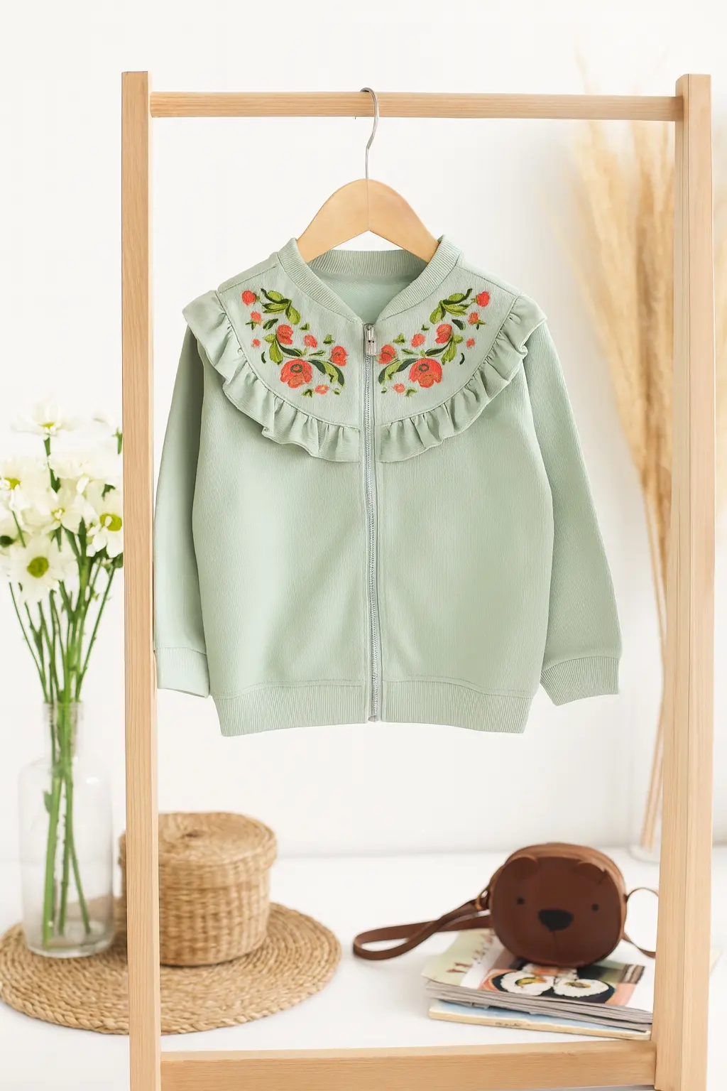 سویشرت دخترانه طرح گلچین