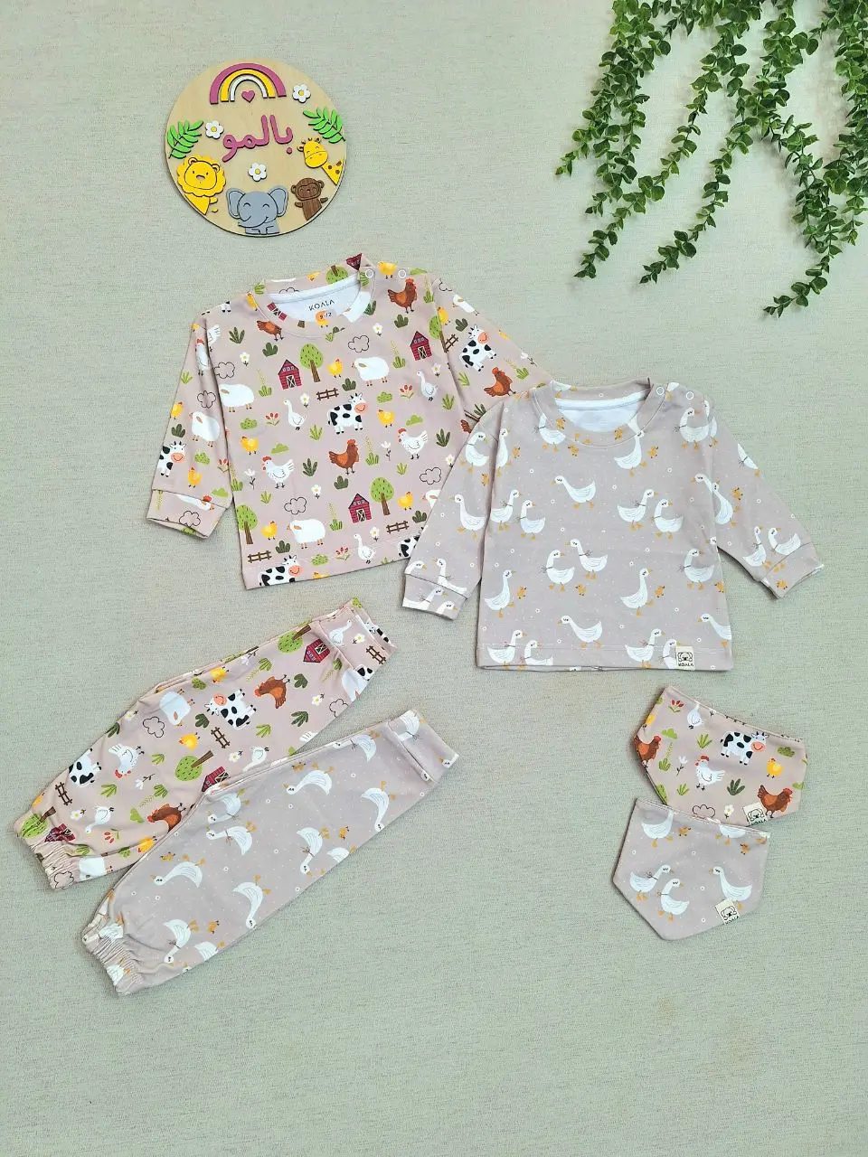 ست سه تکه نوزادی طرح نی نی ماه 2